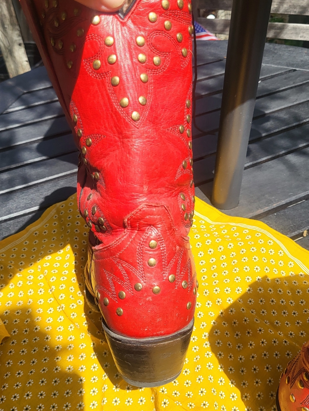 Corral Red Snip Toe Cowgirl Boots, Size 9 - Picture 9 of 16
